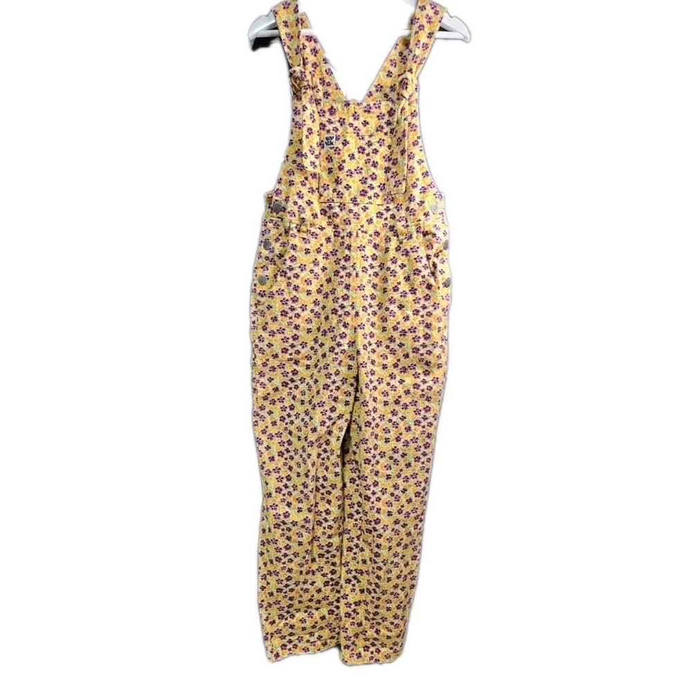 Floral Corduroy Overalls Women’s US 4R Cottagecore Organic Cotton